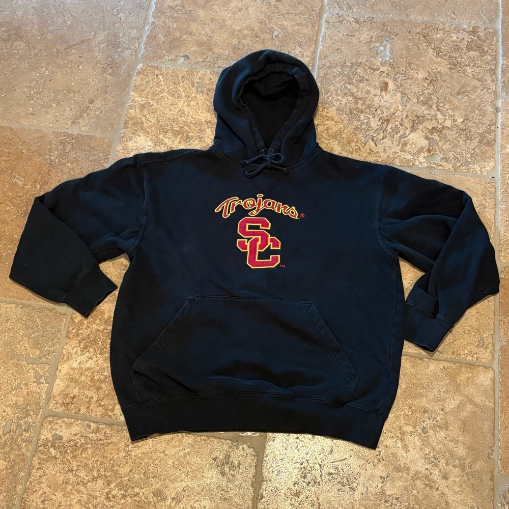 TEAM TROJAN Black USC Trojans Hoodie Sweatshirt Size Medium-Unisex